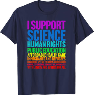 I Support Progressive Liberal Democratic Causes Protest T-Shirt - T-Shirt | Navy