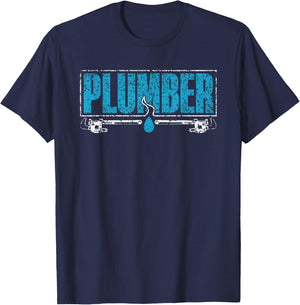 Plumber Plumbers Pipefitter Plumbing Pipe T-Shirt - T-Shirt | Navy