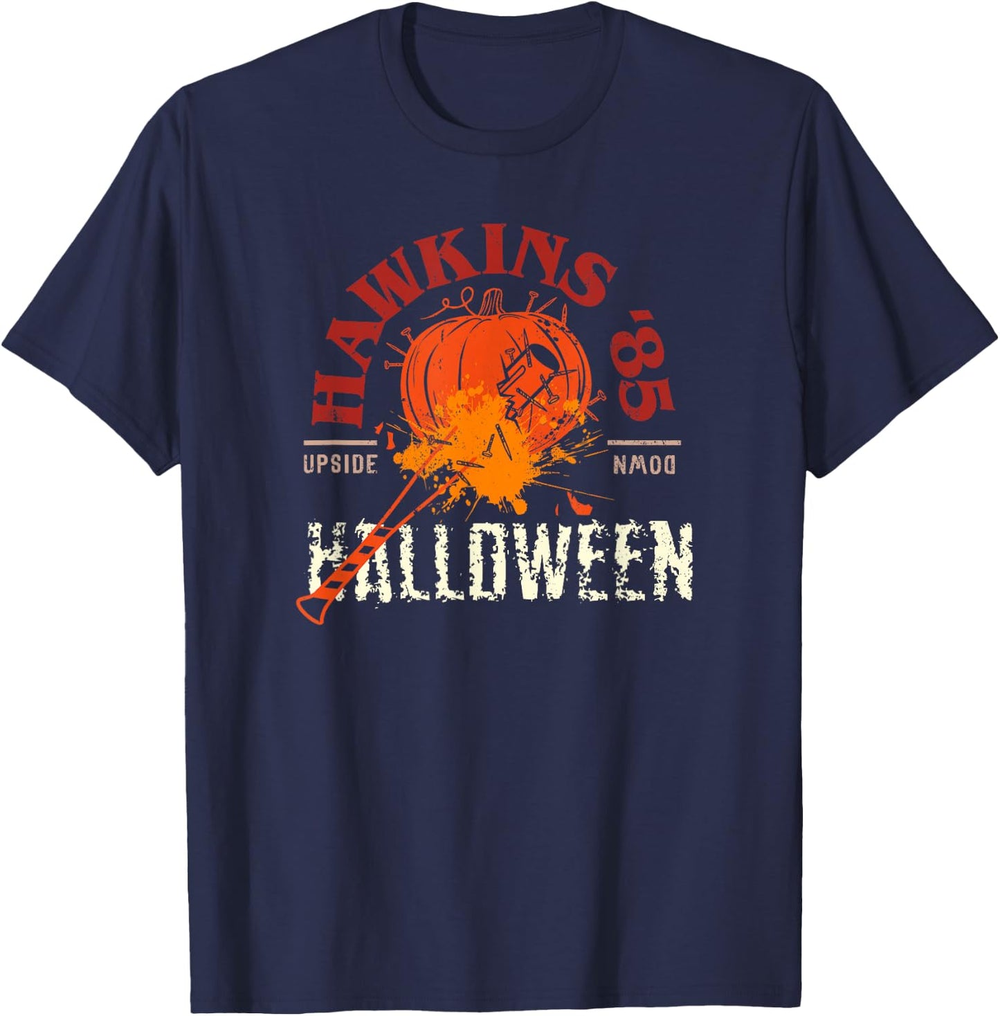 Stranger Things Halloween Hawkins '85 Upside Down T-Shirt - T-Shirt | Navy