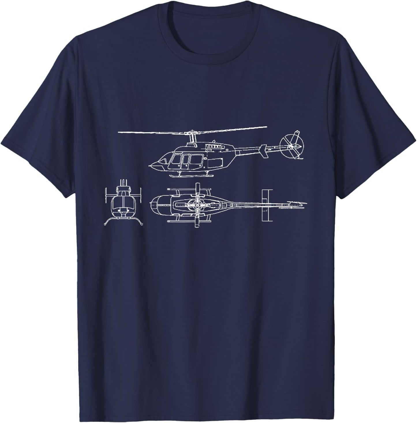 Bell 407 helicopter pilot or crew Gift for aviation T-Shirt - T-Shirt | Navy