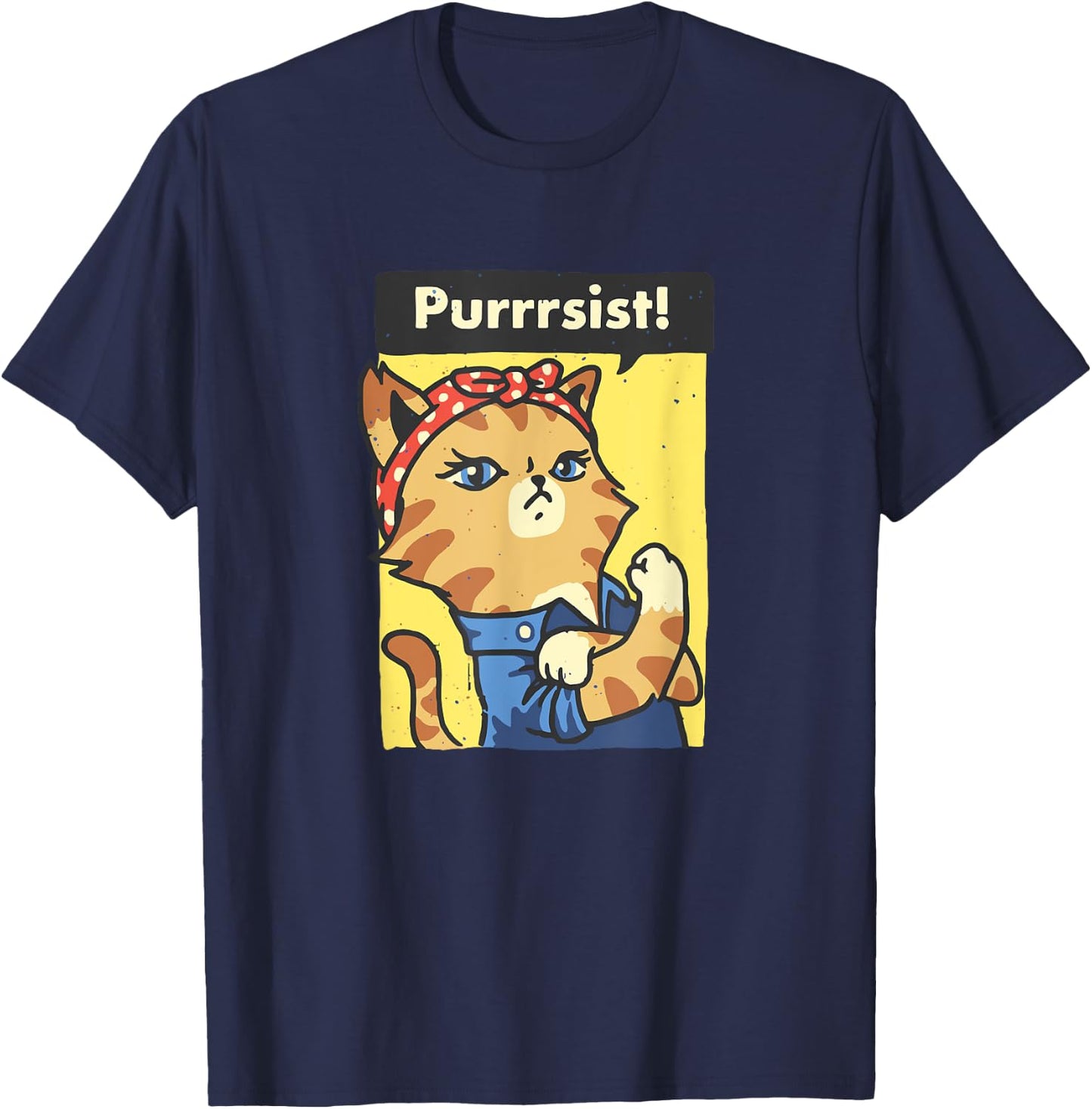 Purrrsist - We can do it pin up girl cat pussy cat T-Shirt - T-Shirt | Navy