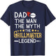 Funny BBQ Grill Dad The Man The Myth The Legend Fathers Day T-Shirt - T-Shirt | Navy