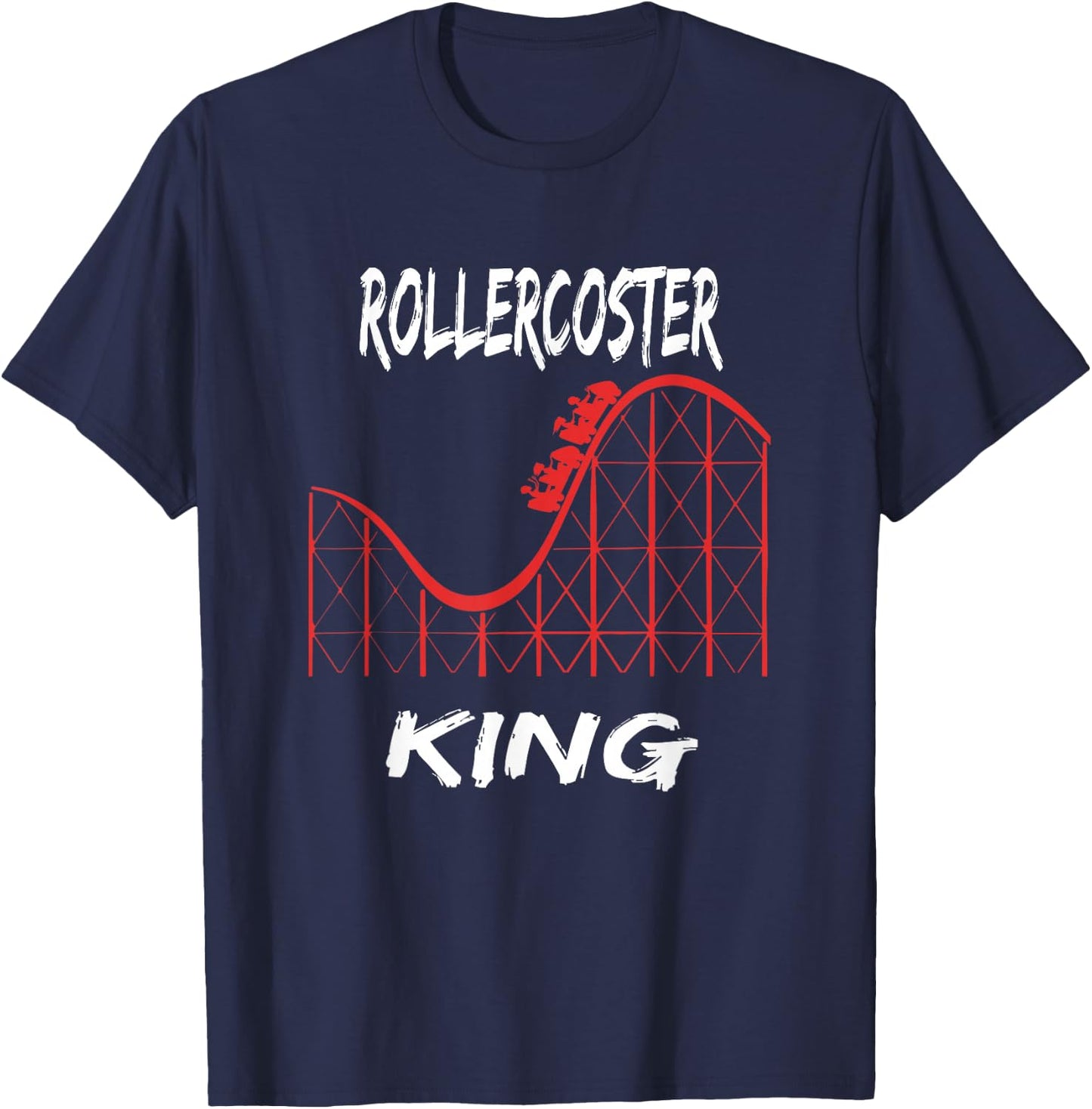 Rollercoaster King Graphic-Roller Coaster apparel T-Shirt - T-Shirt | Navy