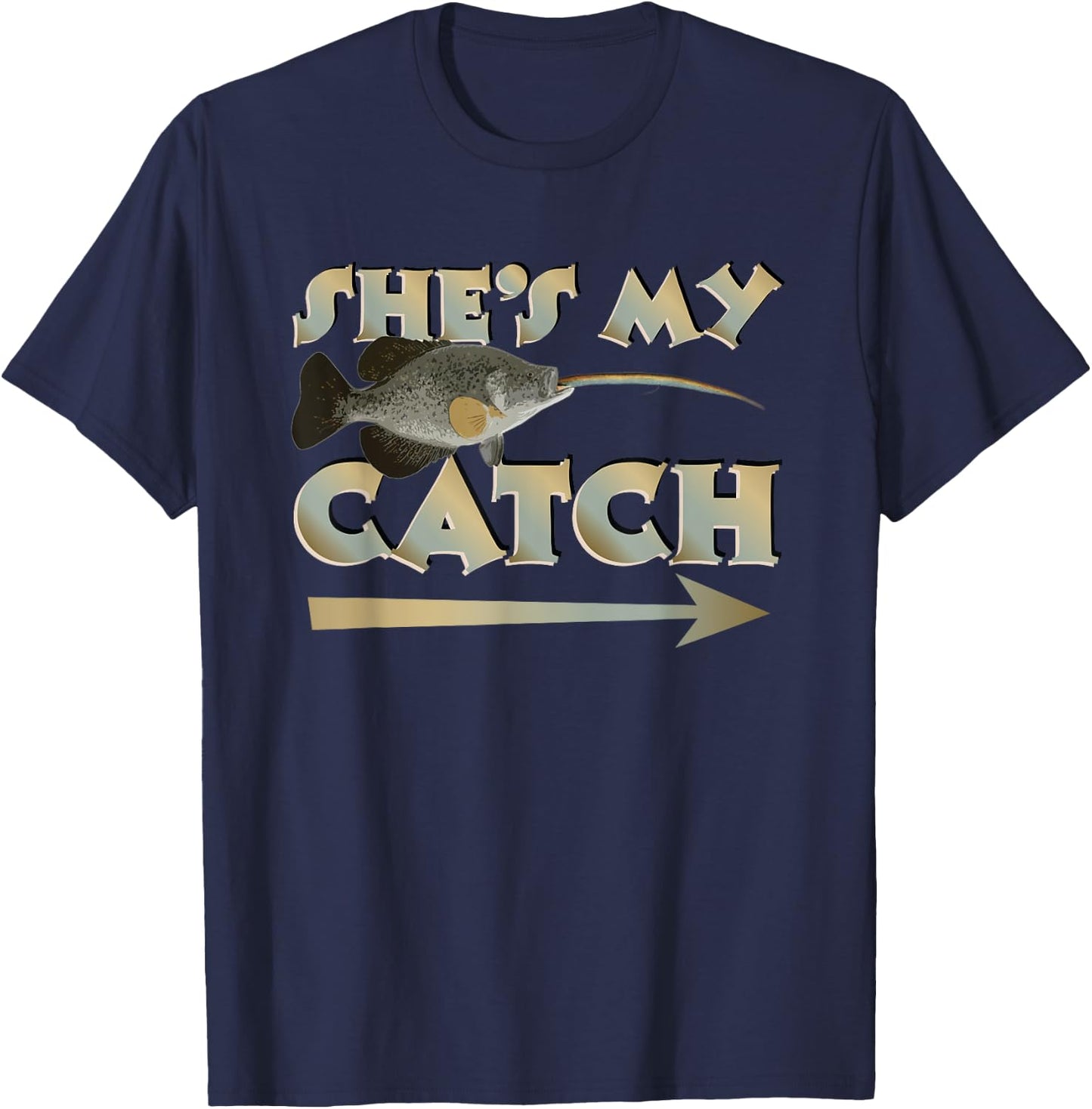She's My Catch His And Hers Fishing Matching Couples Anglers T-Shirt - T-Shirt | Navy