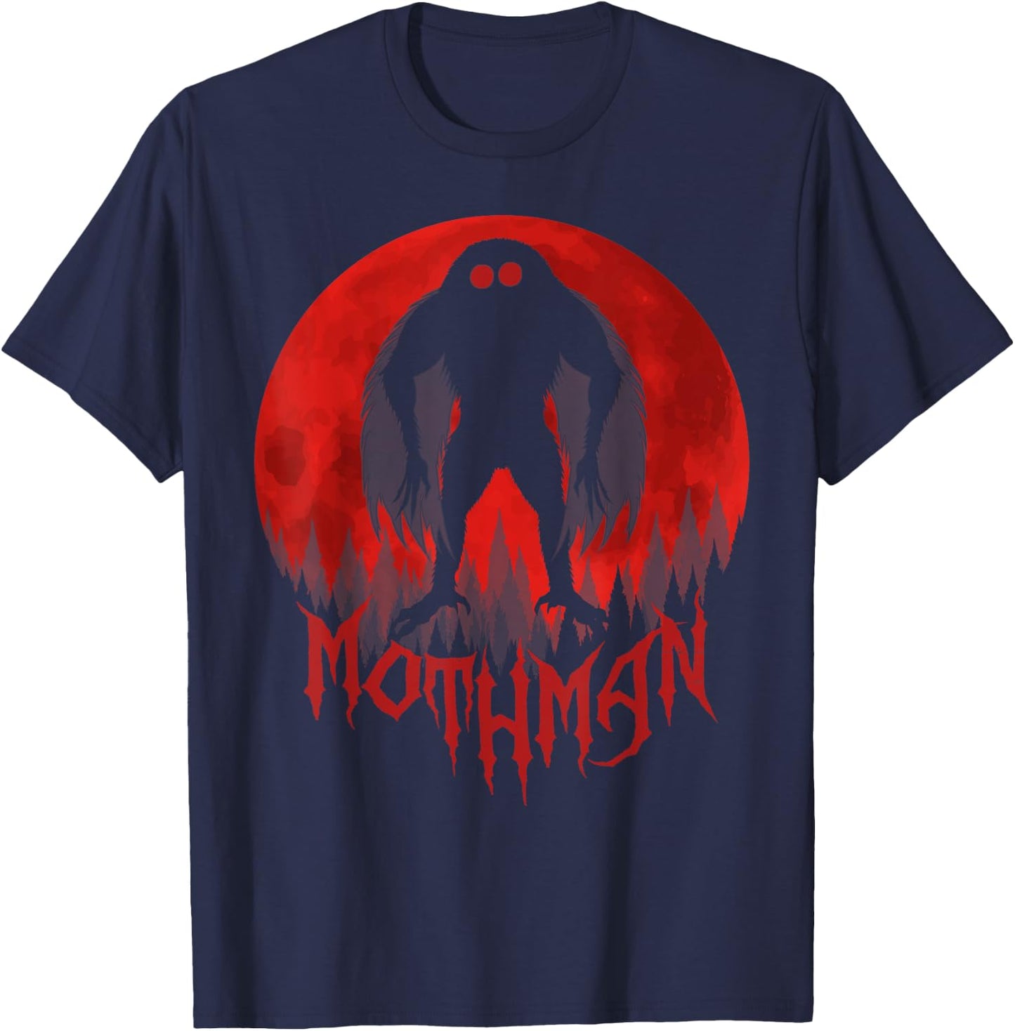 Mothman Full Moon! Cool Cryptid Women, Kids Mothman T-Shirt - T-Shirt | Navy