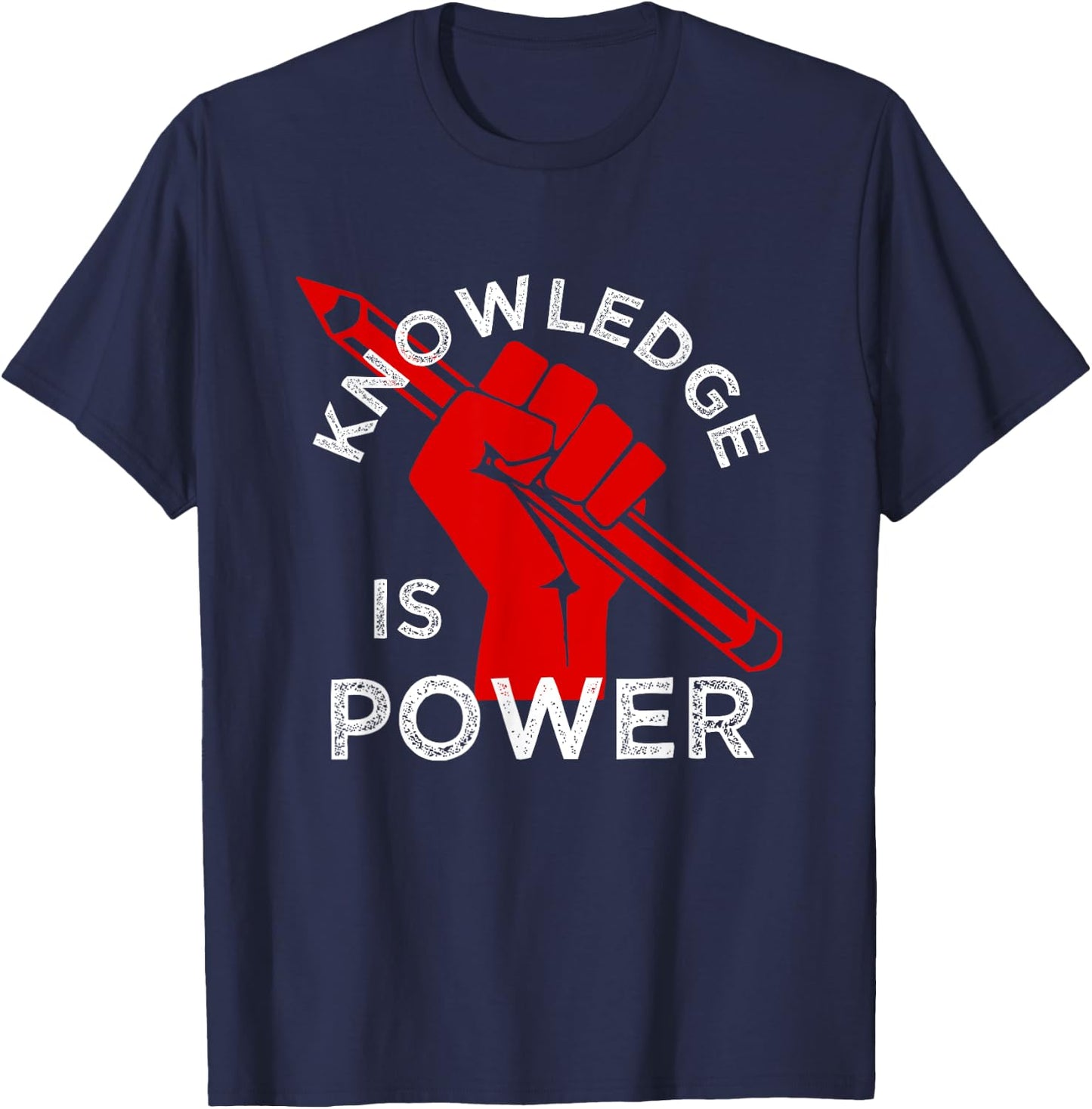 Resist | Education Resistance | Knowledge is Power T-Shirt - T-Shirt | Navy
