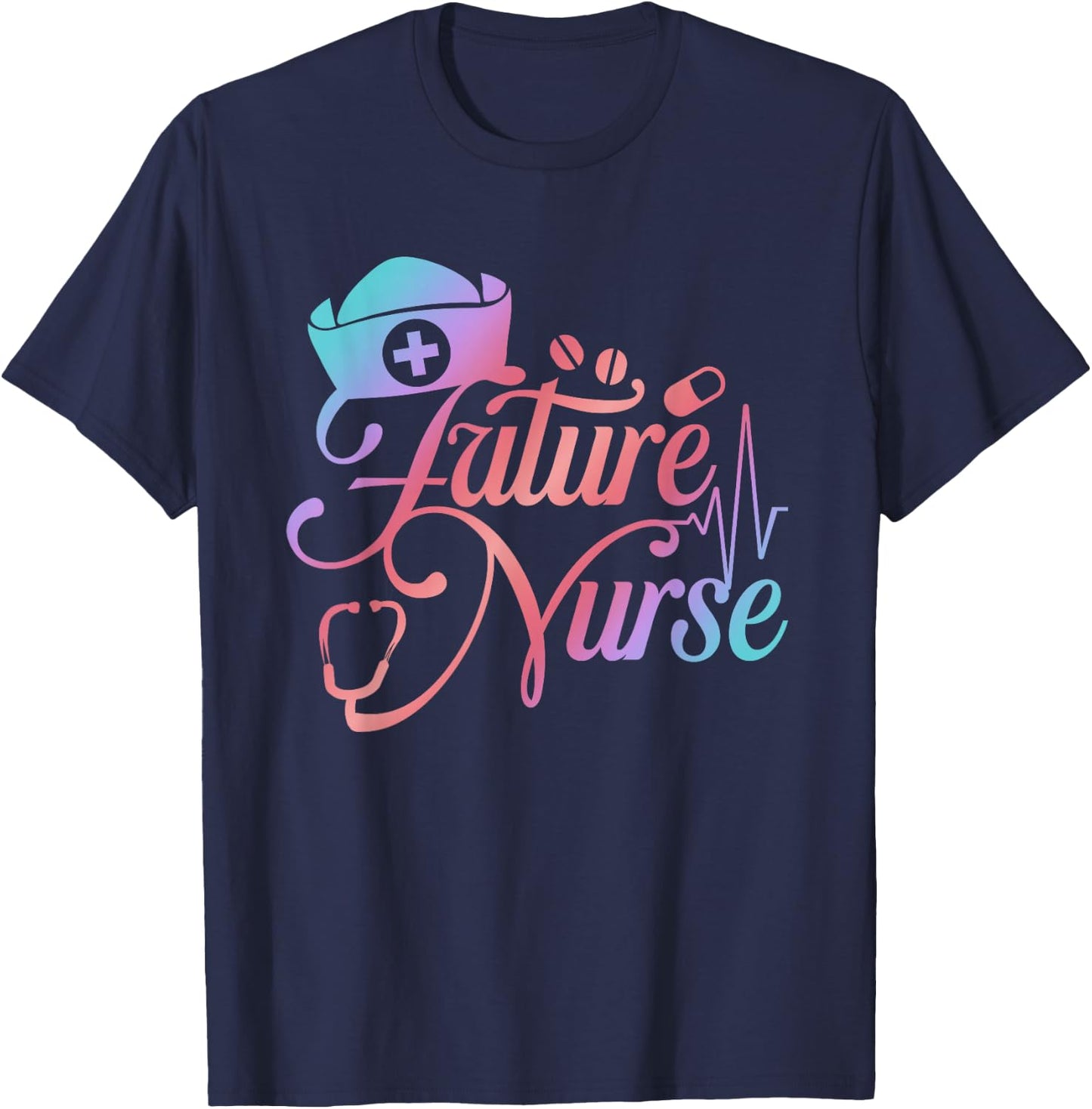 Future Nurse CNA Nursing Hospital Medicine Health Medical T-Shirt - T-Shirt | Navy
