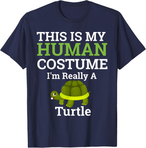 This is My Human Costume I'm Really a Turtle Halloween T-Shirt - T-Shirt | Navy