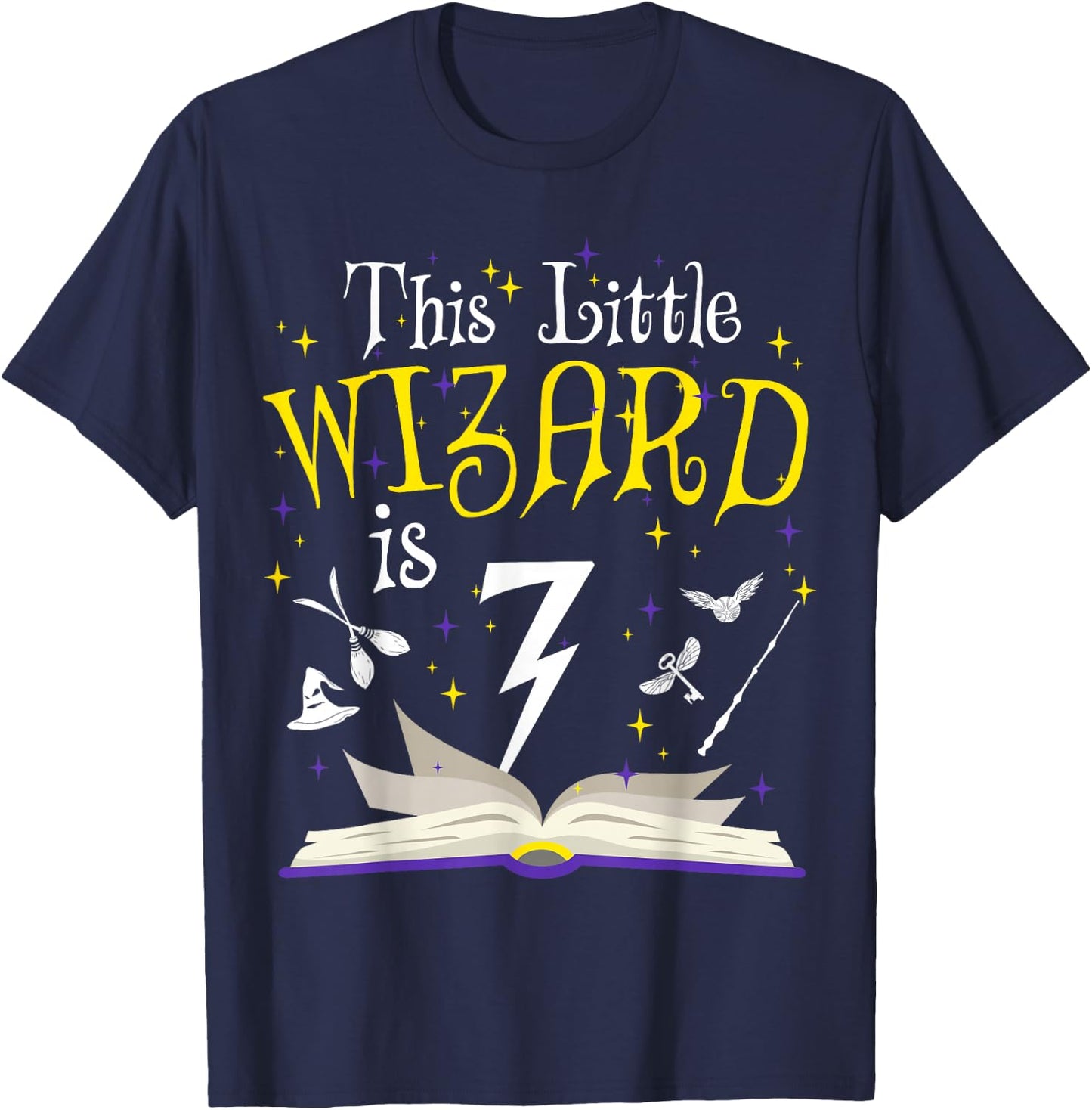 7th B-Day Magic Wizard 7 Year Old Birthday Matching Family T-Shirt - T-Shirt | Navy