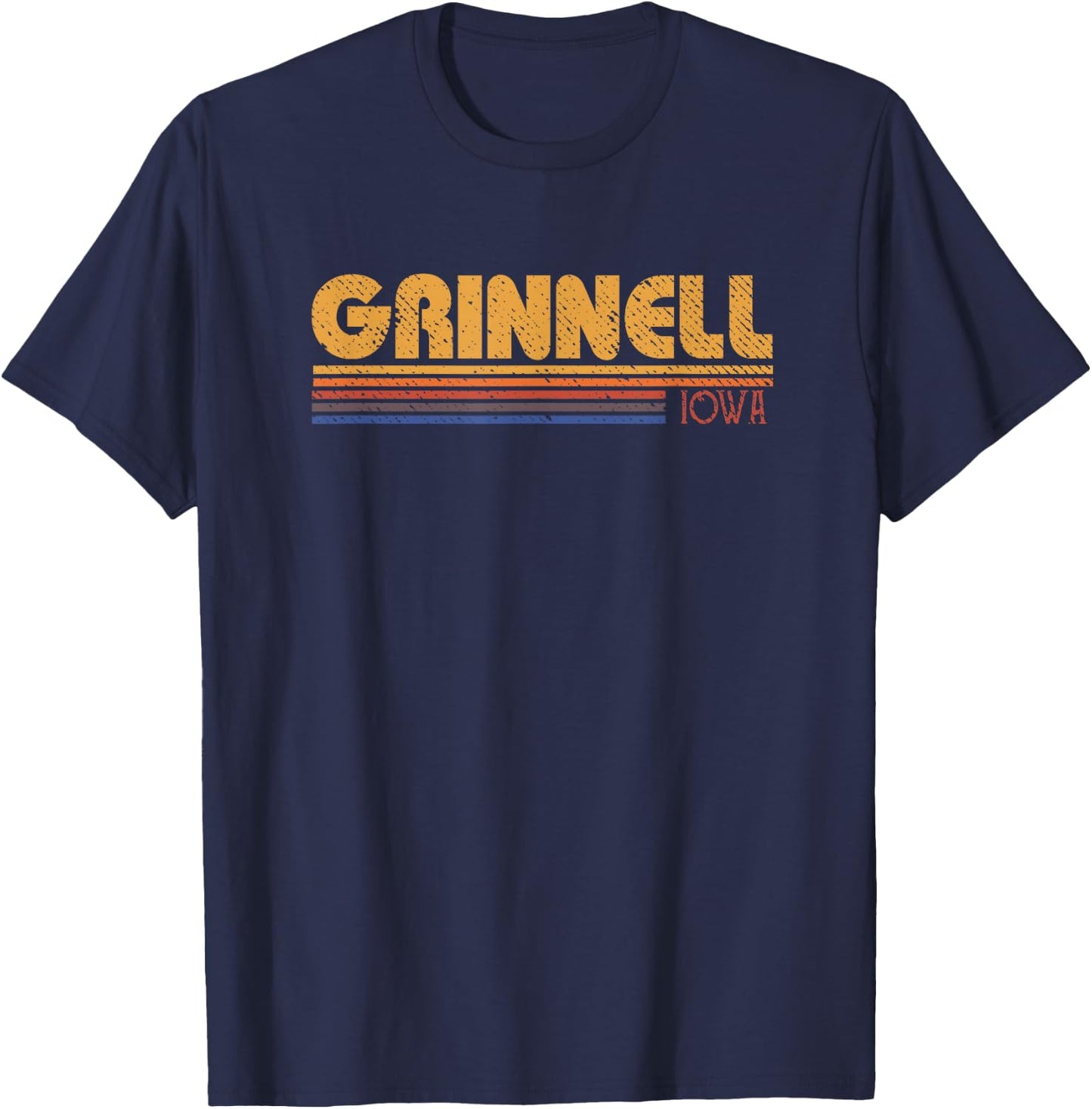Retro Grinnell Iowa T-Shirt - T-Shirt | Navy