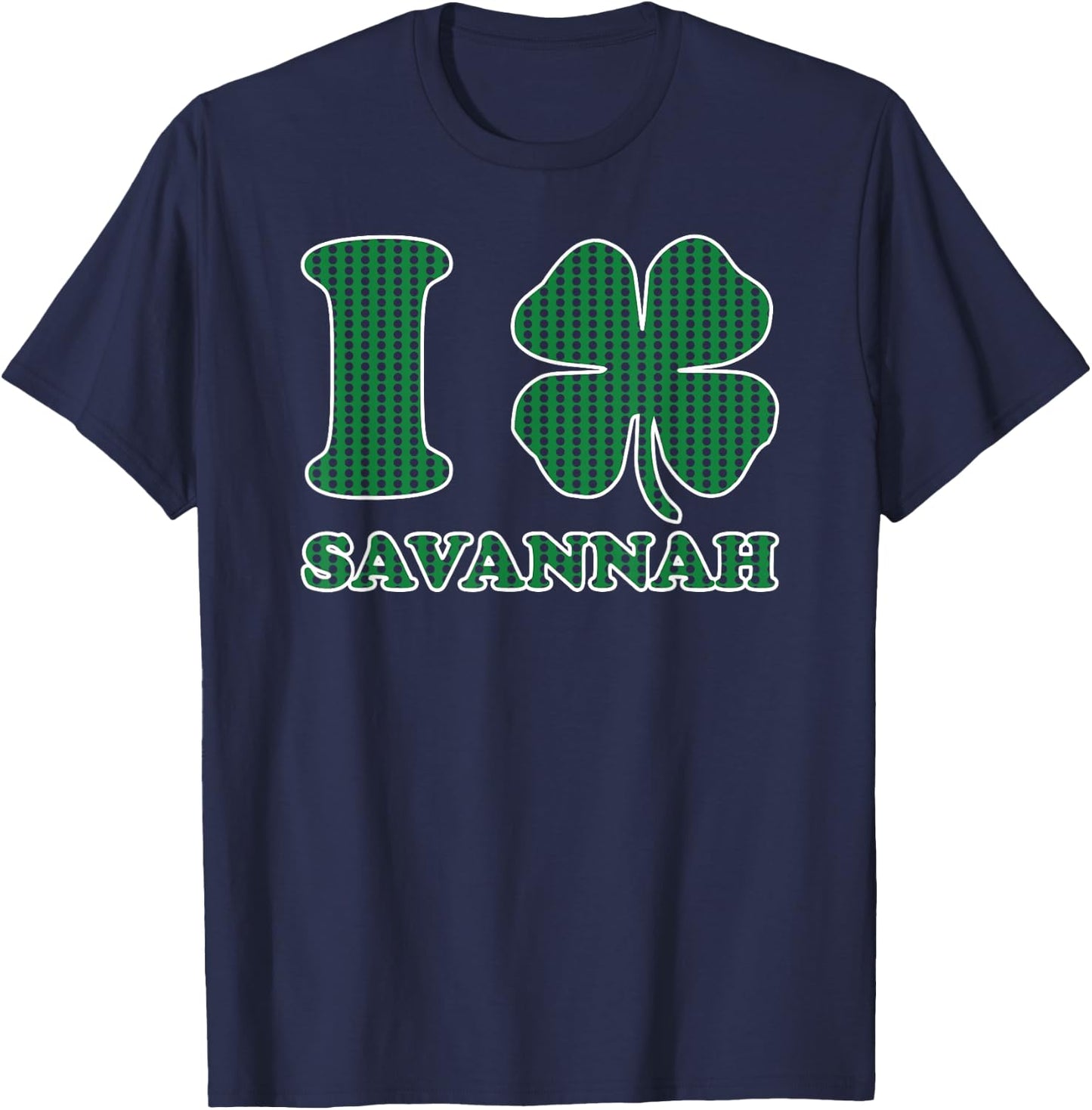 I Shamrock Savannah Funny St Patricks Day Clover Novelty T-Shirt - T-Shirt | Navy