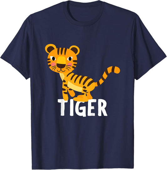 Tiger Shirt For Boys Or Girls | Cute Tiger Gift T-Shirt - T-Shirt | Navy