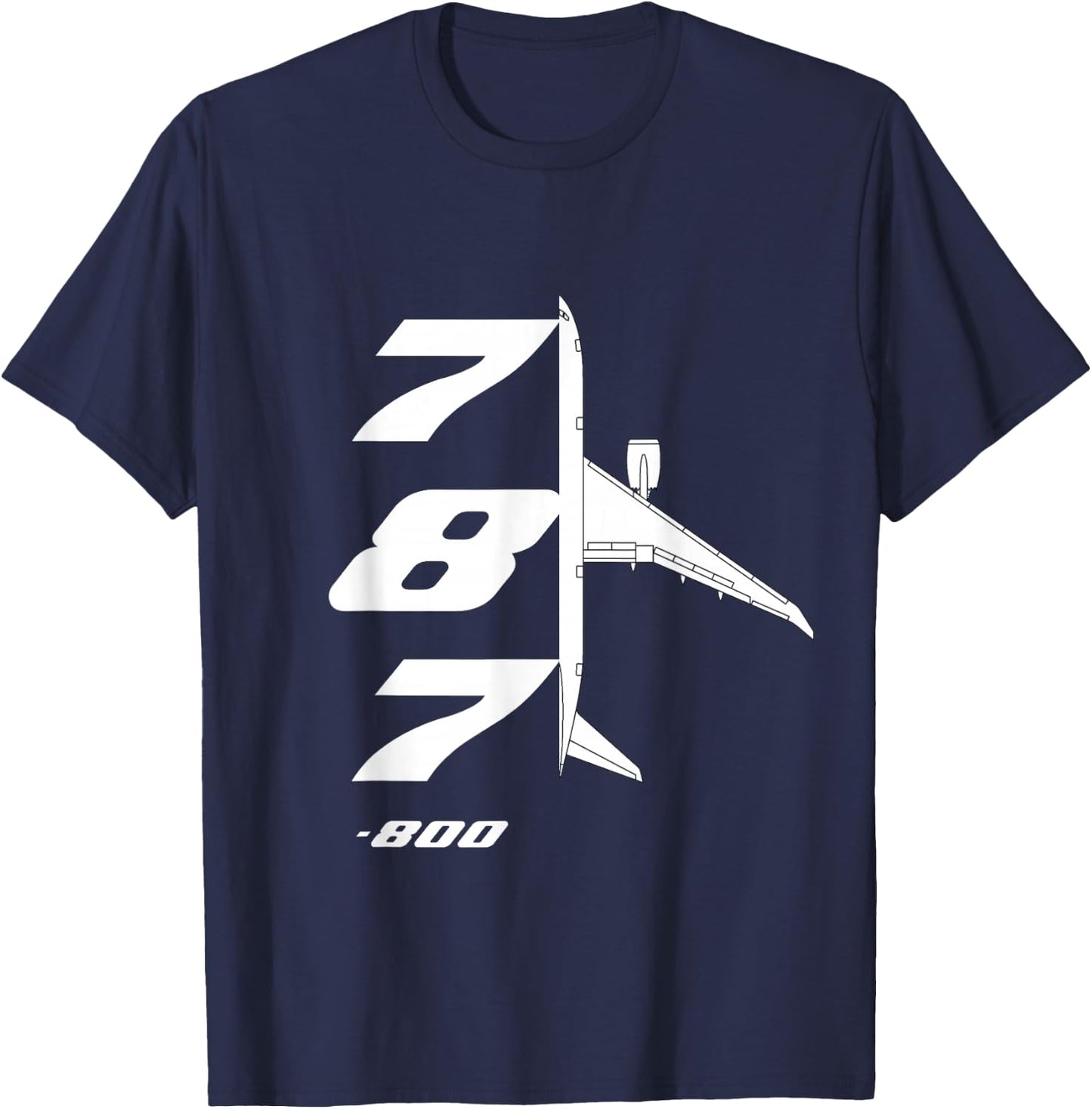 B787-800 Aircraft Dream liner Airliner Top-Down Profile 788 T-Shirt - T-Shirt | Navy