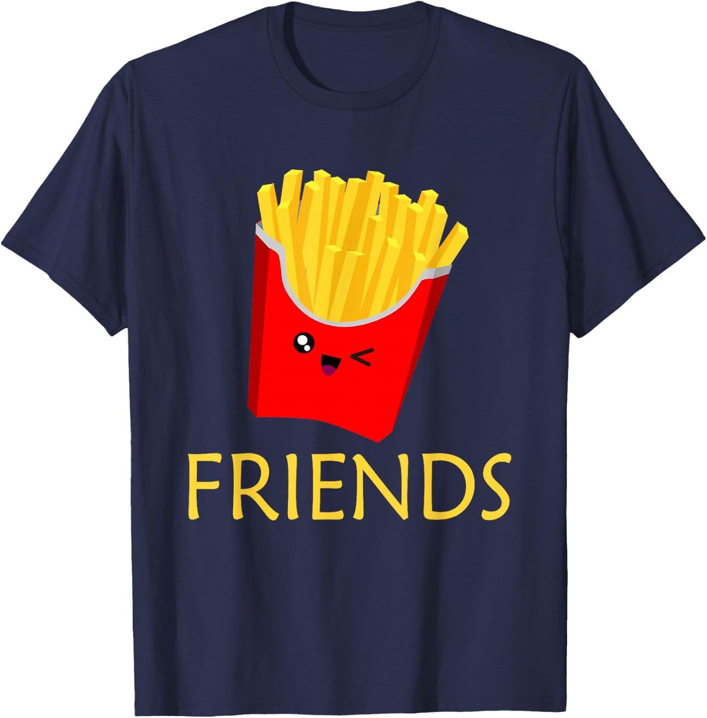 Matching Set - Burger and Fries - Best Friends Gift T-Shirt - T-Shirt | Navy
