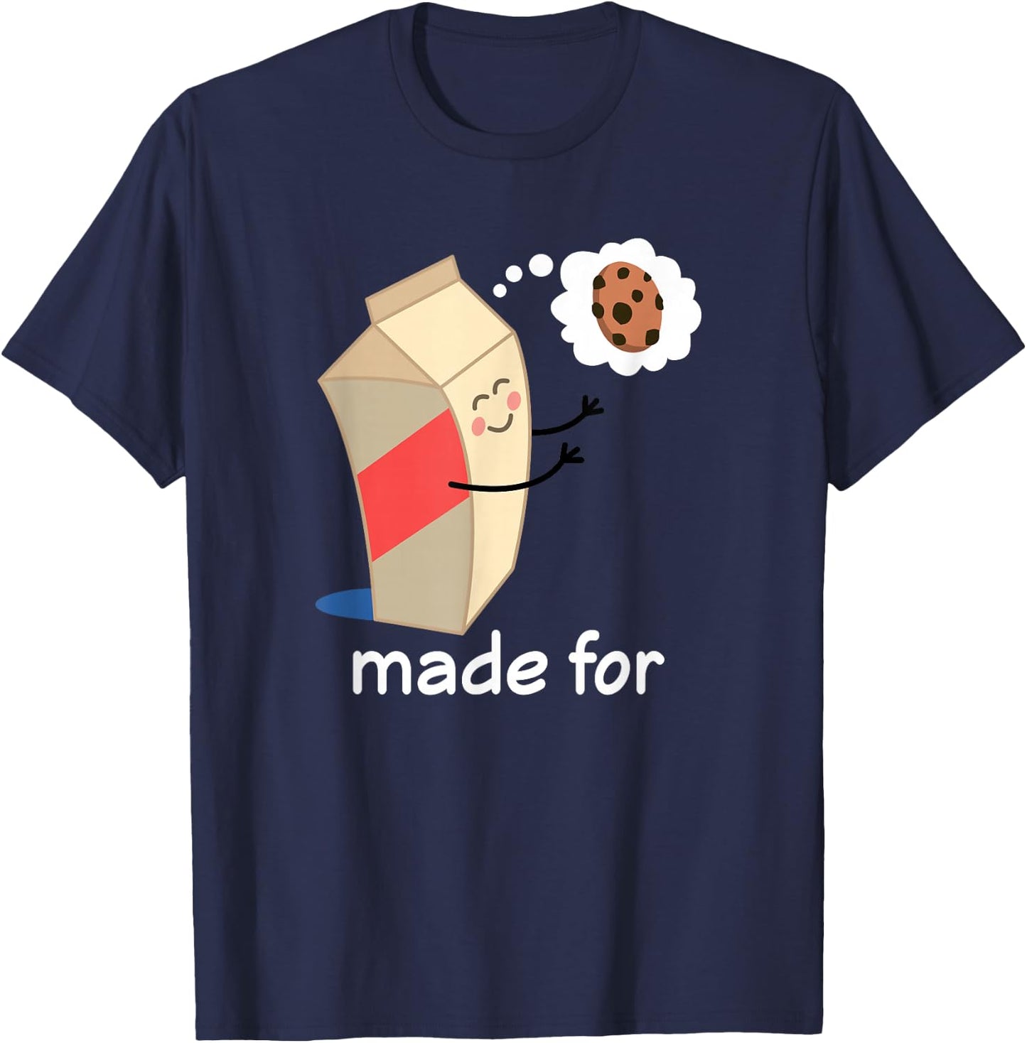 Couples Valentines Day Gift Matching Milk Cookie T-Shirt - T-Shirt | Navy
