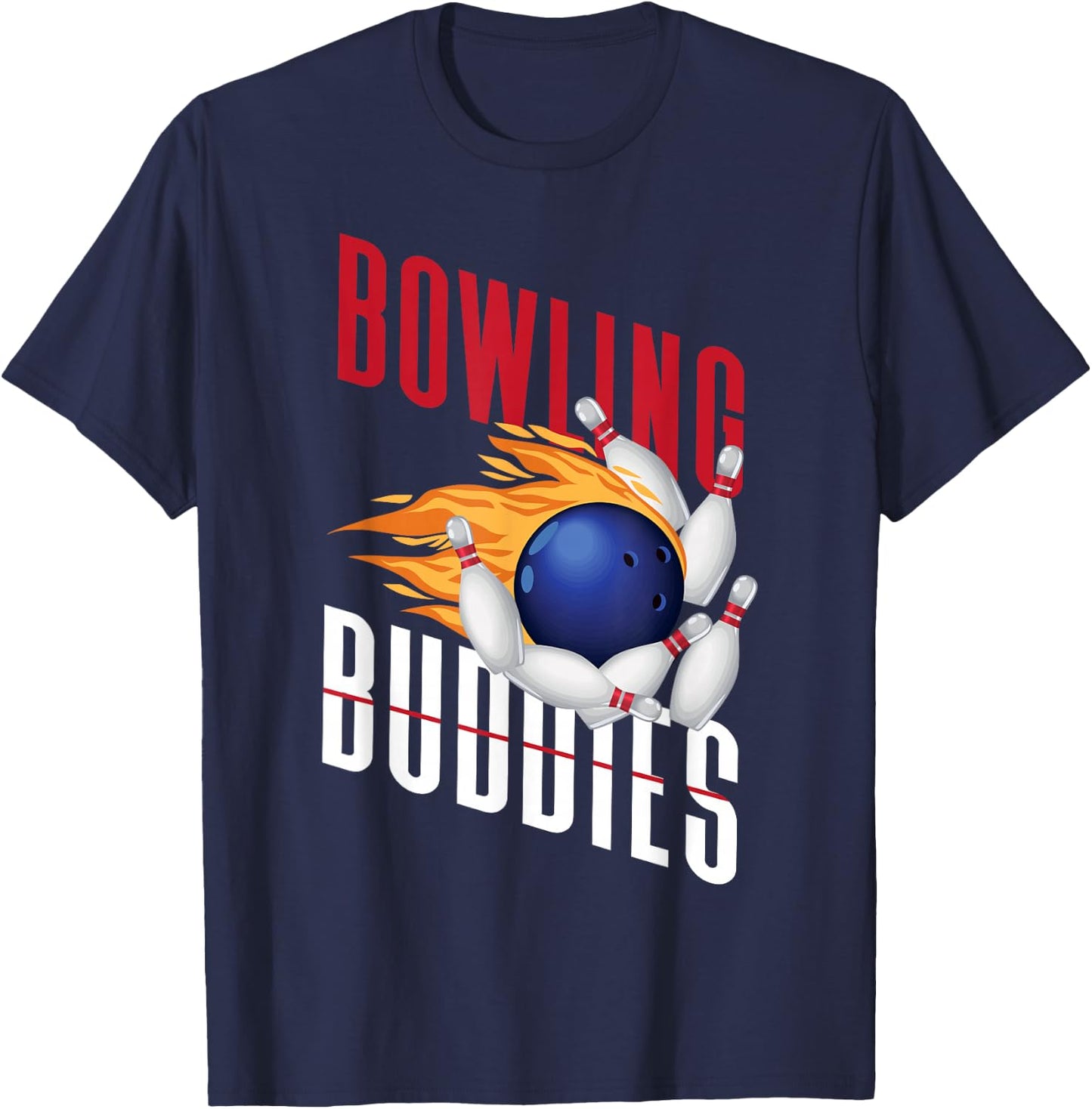 Funny Bowling Besties Friends Bowling Buddies T-Shirt - T-Shirt | Navy
