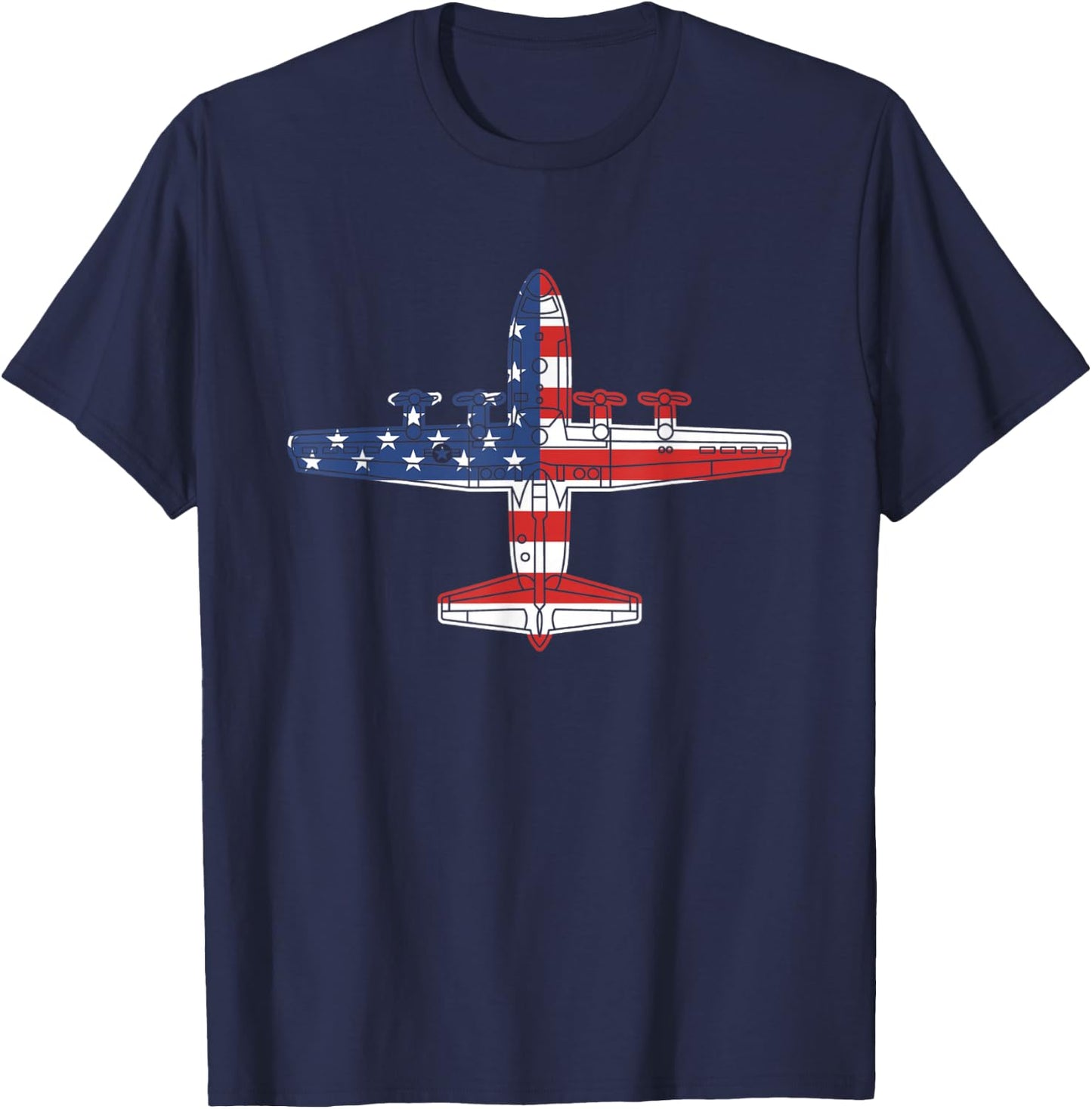 C-130 Hercules Gunship Military Aircraft American Flag C130 Men T-Shirt - T-Shirt | Navy