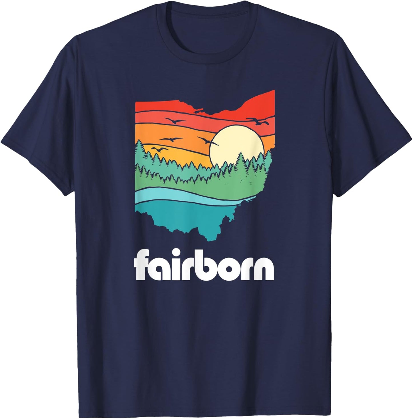 Fairborn Ohio Outdoors Vintage Nature Retro Graphic T-Shirt - T-Shirt | Navy