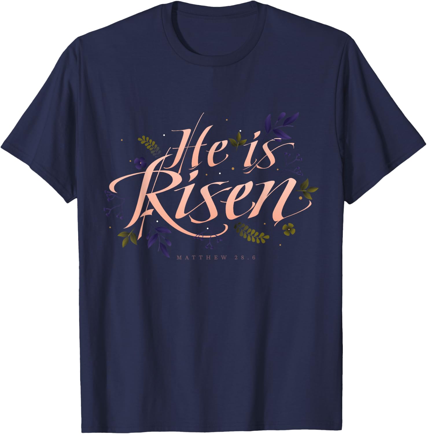 He Is Risen | Easter Jesus T-Shirt - T-Shirt | Navy