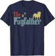 Vintage The Pugfather Happy Father's Day Pug Lover T-Shirt - T-Shirt | Navy
