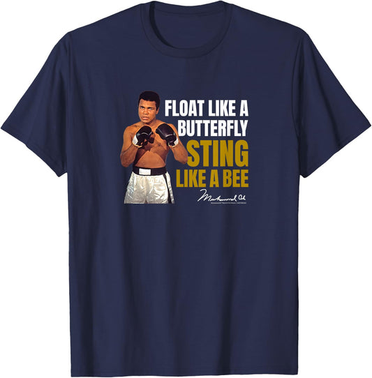 Muhammad Ali - Float Like A Butterfly T-Shirt - T-Shirt | Navy