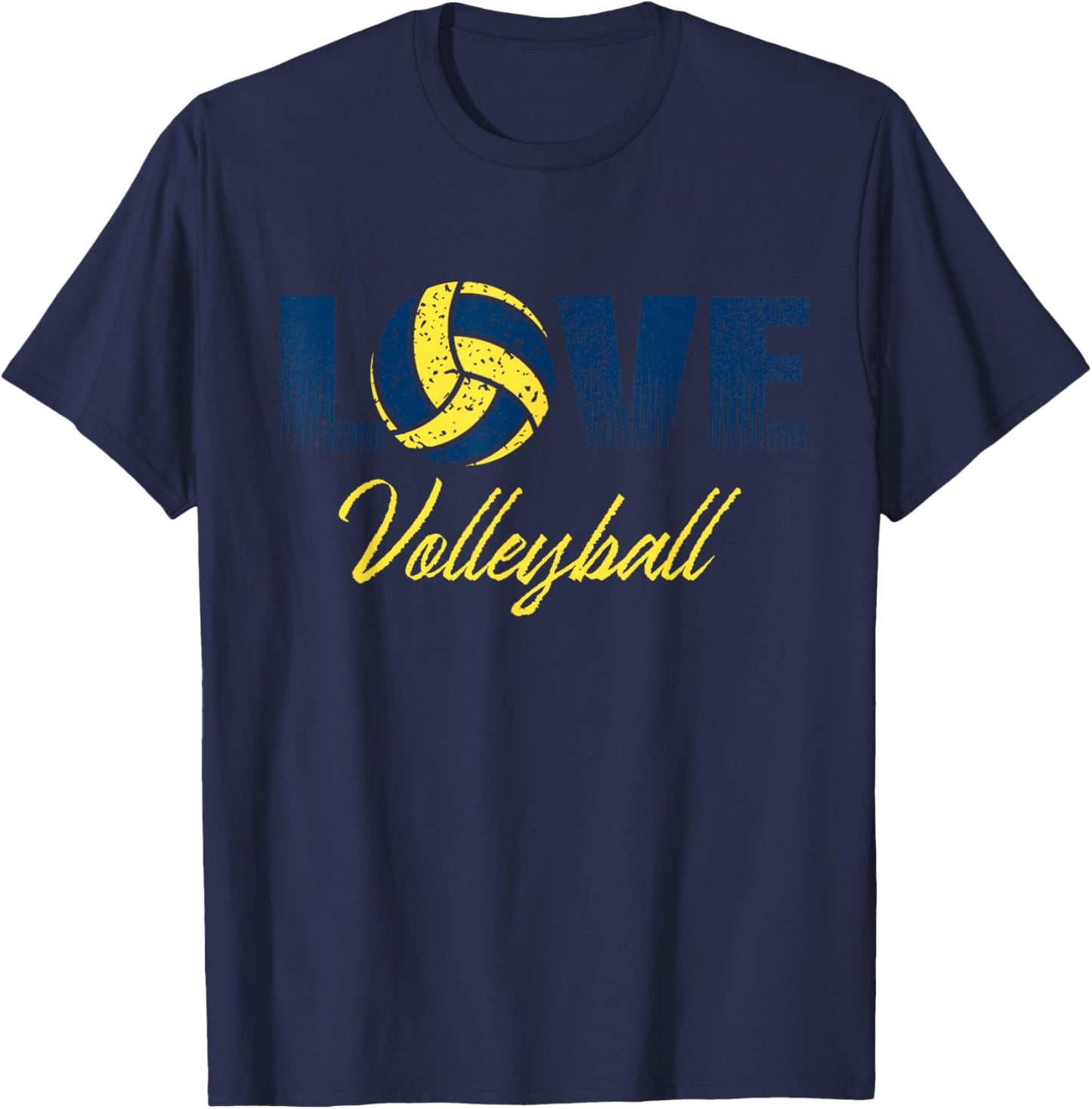 Blue and Yellow Volleyball Gift T-Shirt - T-Shirt | Navy