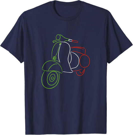 Vintage Motor Scooter in Italy Flag Colors T-Shirt - T-Shirt | Navy
