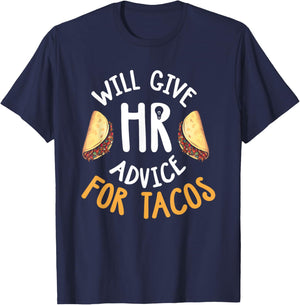 Human Resources Shirt Funny HR Taco Lover HR Gift T-Shirt - T-Shirt | Navy