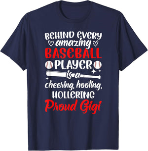 Proud Gigi Of A Baseball Player Gigi Baseball Gigi Grandma T-Shirt - T-Shirt | Navy