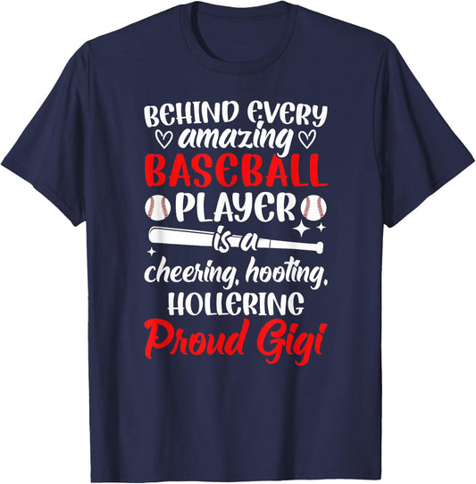 Proud Gigi Of A Baseball Player Gigi Baseball Gigi Grandma T-Shirt - T-Shirt | Navy