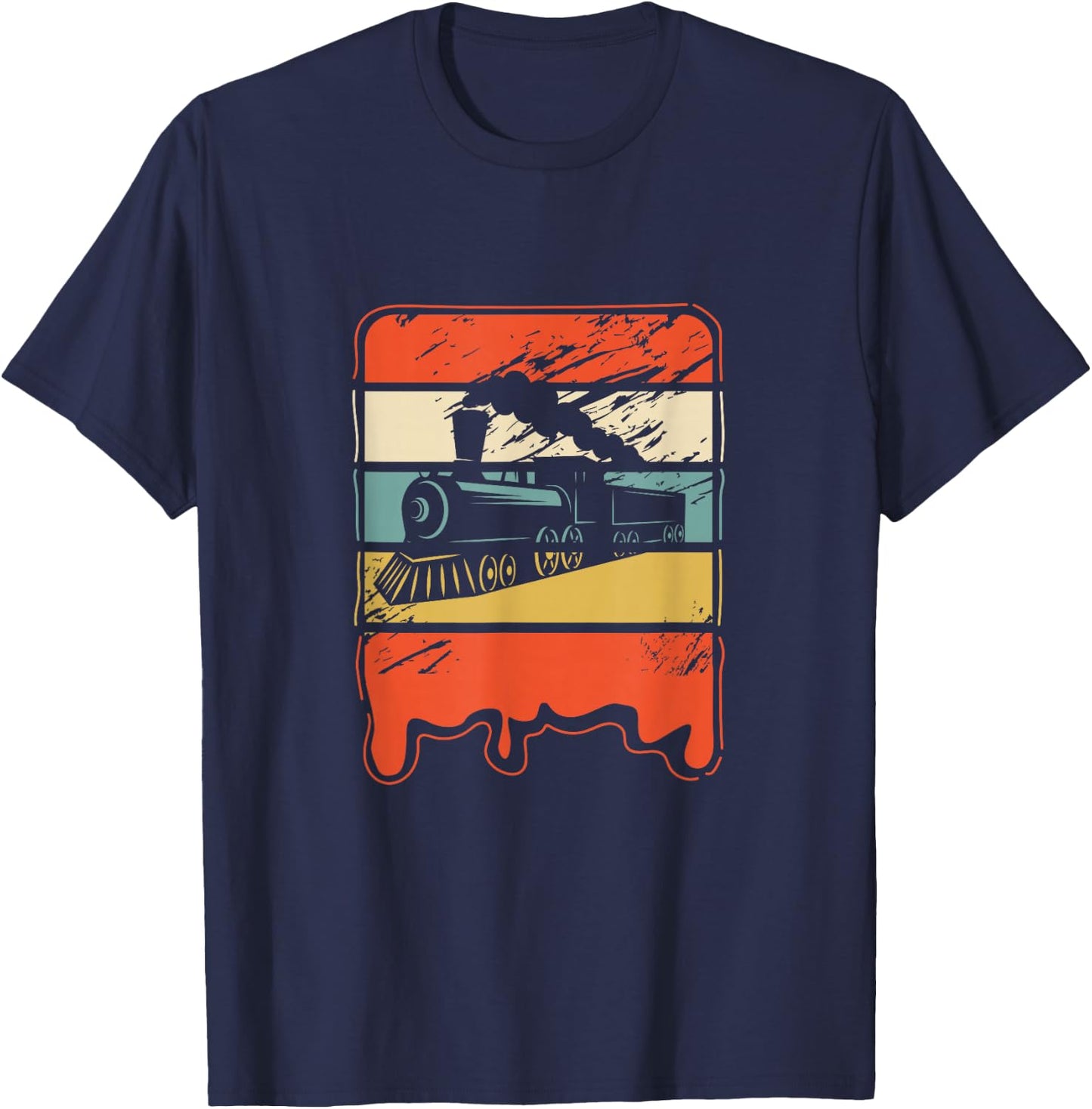 Train Railroad Locomotive Engineer Vintage Gift T-Shirt - T-Shirt | Navy