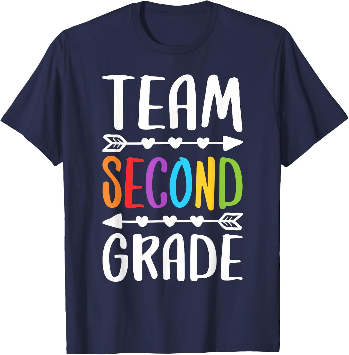 Team Second Grade Shirt 2nd Grade Teacher Boy Girl Student T-Shirt - T-Shirt | Navy