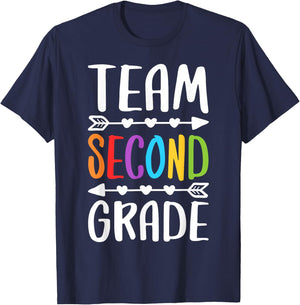 Team Second Grade Shirt 2nd Grade Teacher Boy Girl Student T-Shirt - T-Shirt | Navy