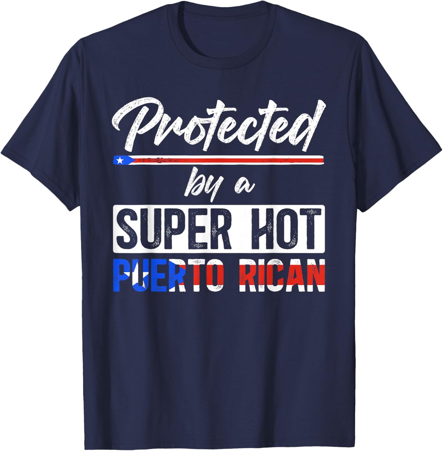 Puerto Rican Husband Wife of A Puerto Rican Husband T-Shirt - T-Shirt | Navy