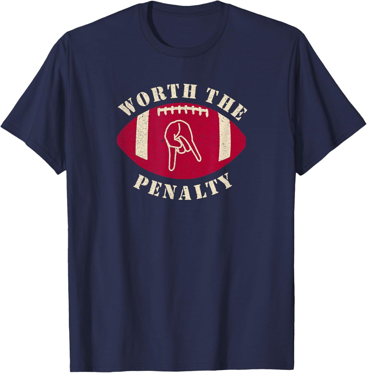 Horns Down Worth The Penalty Oklahoma Texas Red River T-Shirt - T-Shirt | Navy
