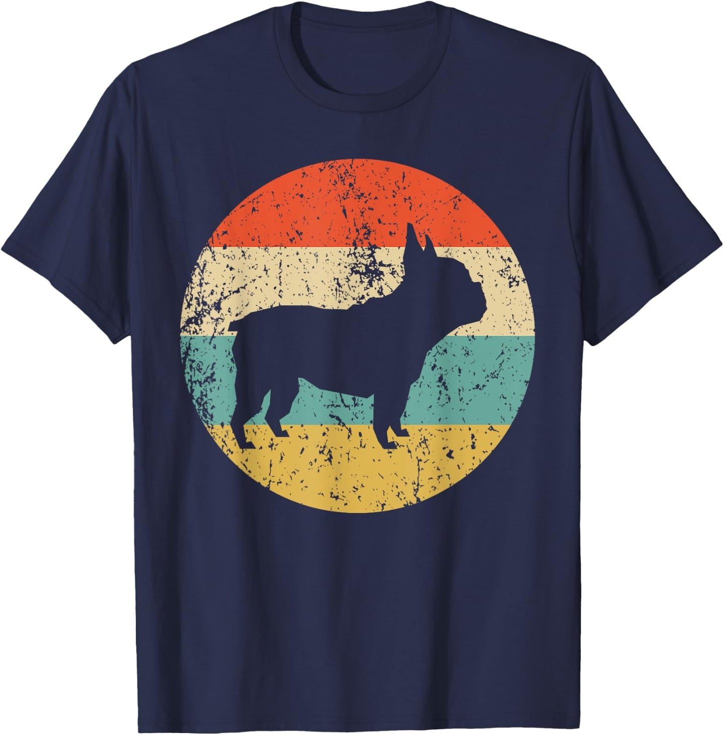 Vintage Retro Style French Bulldog Retro French Bulldog Dog T-Shirt - T-Shirt | Navy