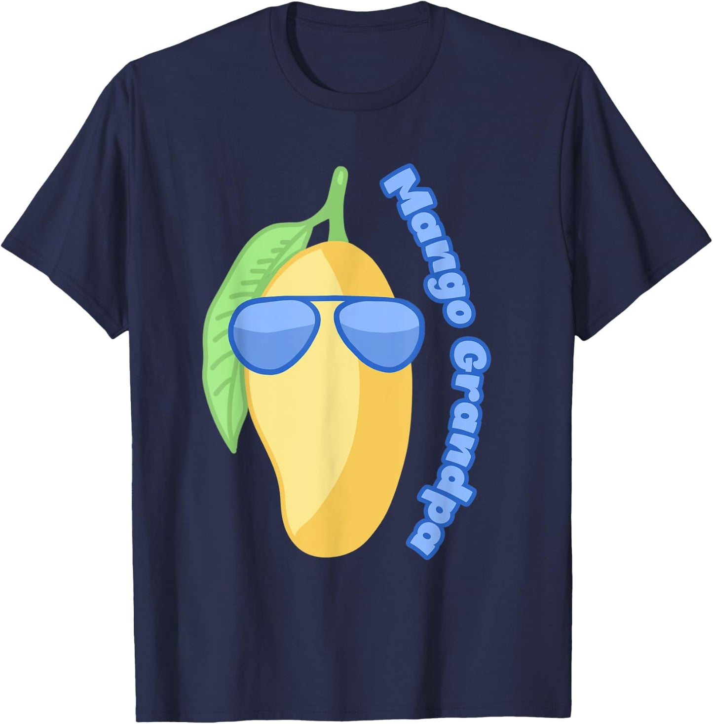 Mango Grandpa Family Fruit Art In Sunglasses For Summer T-Shirt - T-Shirt | Navy