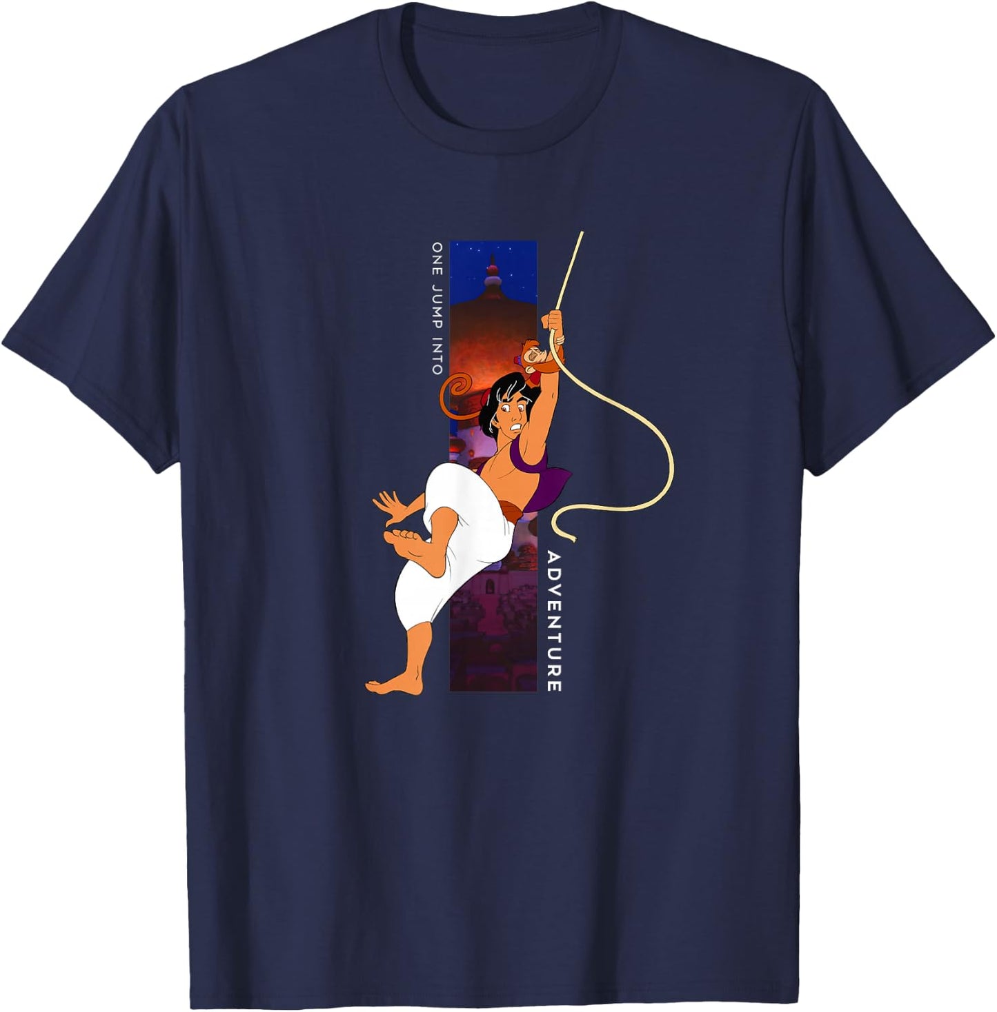 Disney Aladdin and Abu One Jump Into Adventure T-Shirt - T-Shirt | Navy