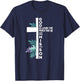 Christian Cross Bible Faith Quote John 3:16 T-Shirt - T-Shirt | Navy