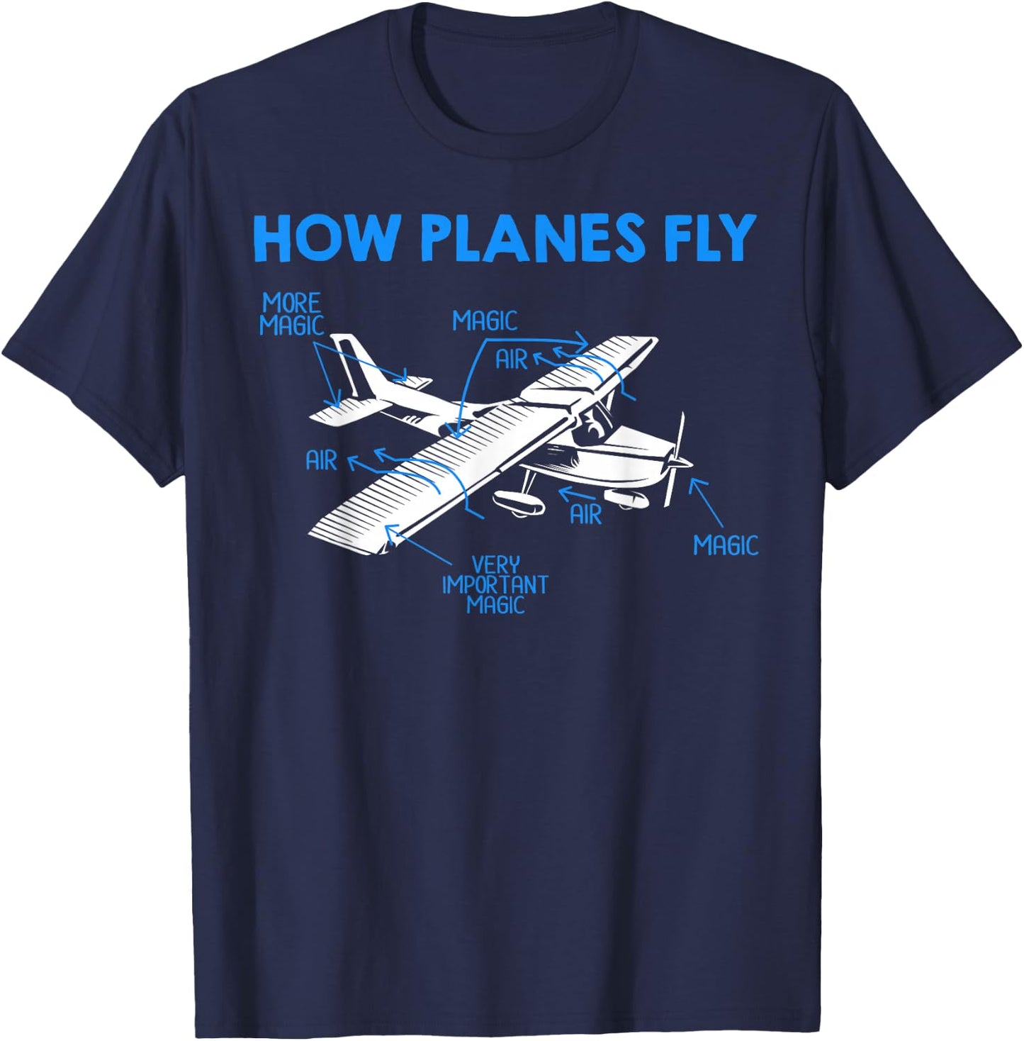 Private Pilot Aerospace Engineer How Planes Fly Engineering T-Shirt - T-Shirt | Navy