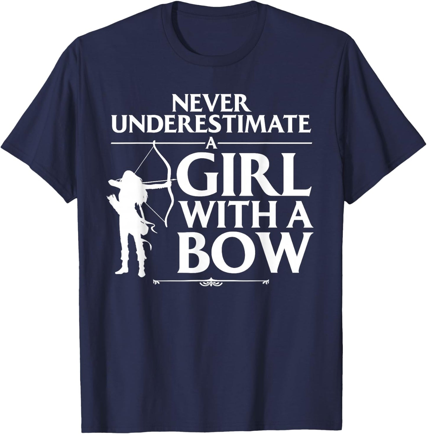Funny Archery Design for Girls Women Bowhunter Archery Fans Small T-Shirt - T-Shirt | Navy