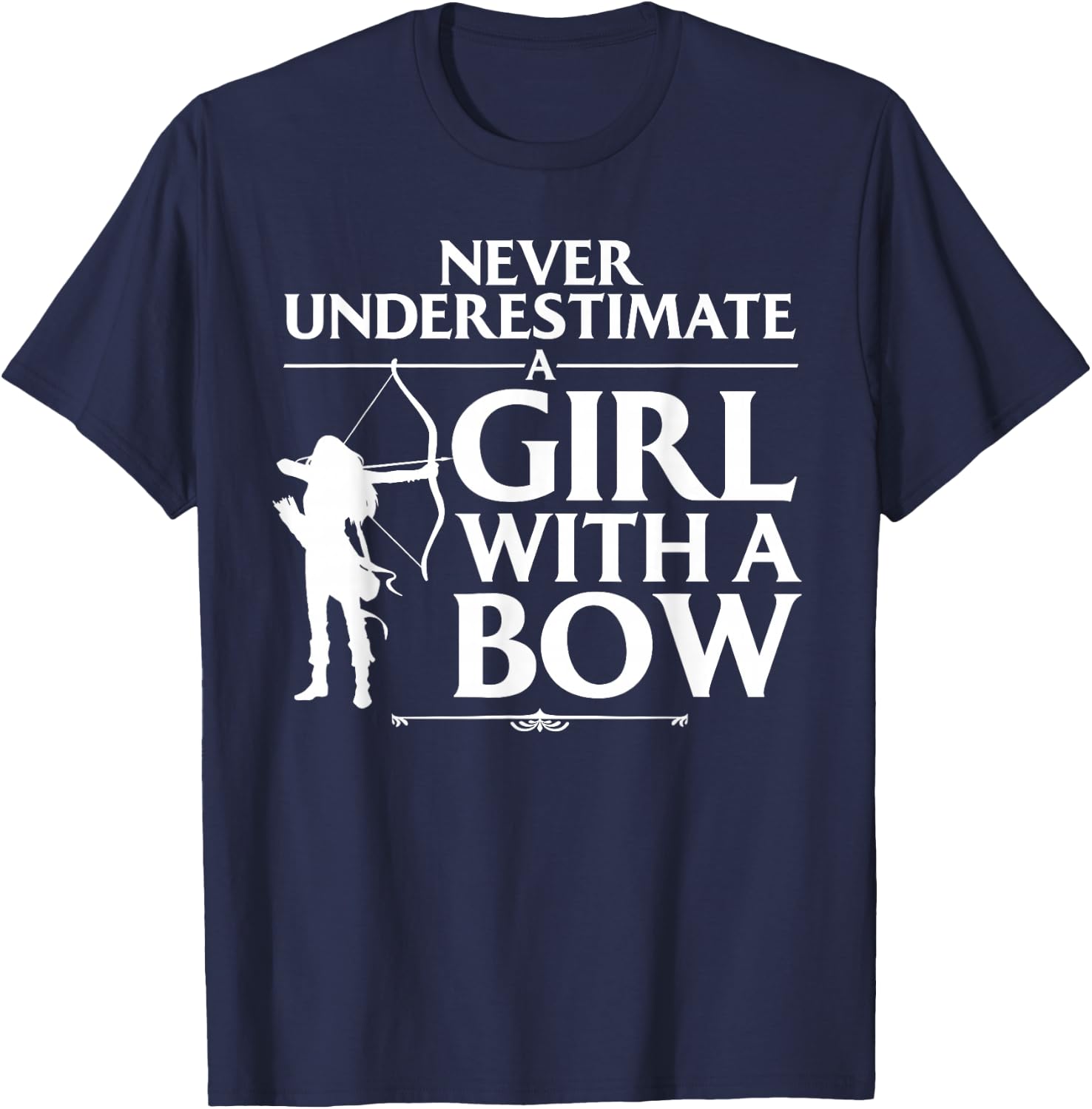Funny Archery Design for Girls Women Bowhunter Archery Fans Small T-Shirt - T-Shirt | Navy