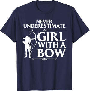 Funny Archery Design for Girls Women Bowhunter Archery Fans Small T-Shirt - T-Shirt | Navy