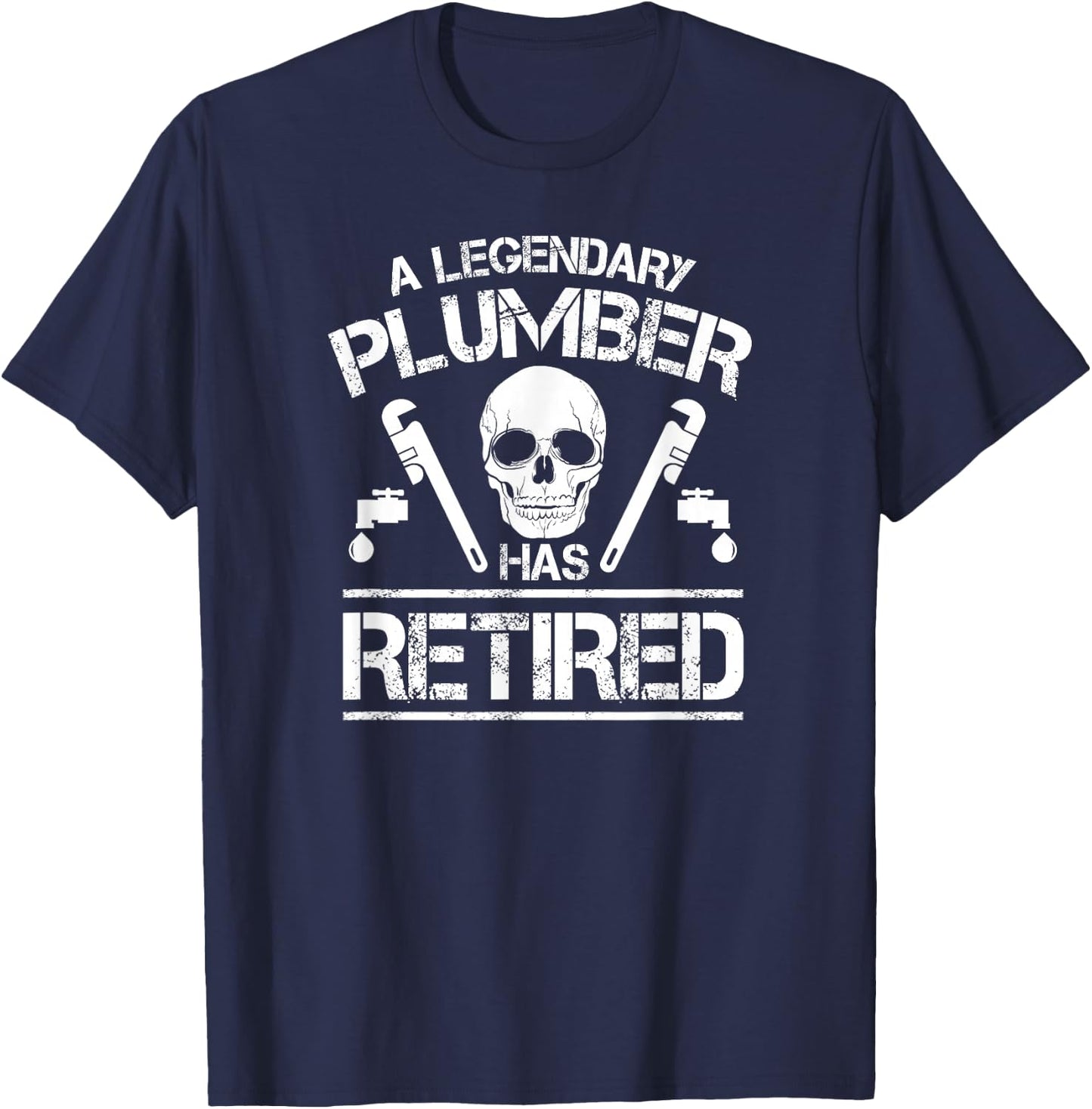 Retired Plumber Plumbing Retirement Party Gift T-Shirt - T-Shirt | Navy