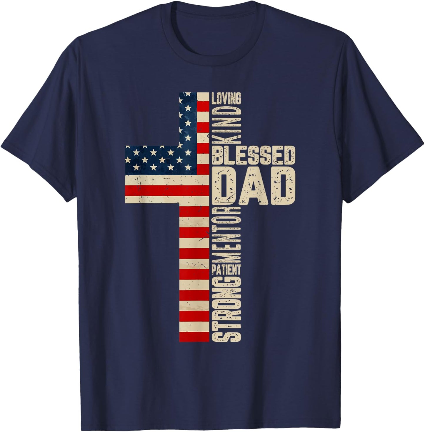 Blessed Dad Husband Christian Father Day Gift from Daughter T-Shirt - T-Shirt | Navy