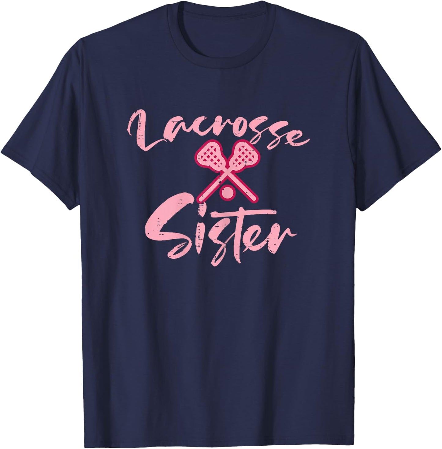 Lacrosse Sister Cute Family Matching Lax Fan Girls Women T-Shirt - T-Shirt | Navy