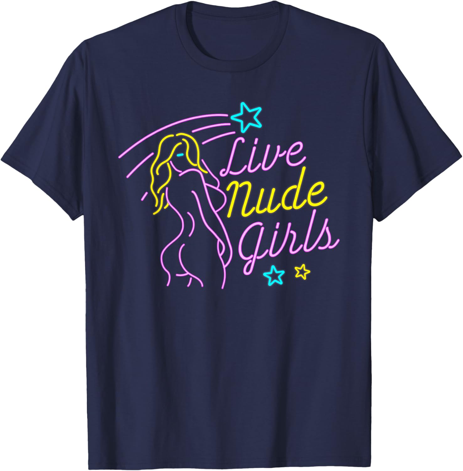 Live Nude Girls - Strip Club T-Shirt - T-Shirt | Navy