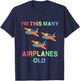 Im This Many Airplanes Old 3 Year Boy Girl Kid Birthday Idea T-Shirt - T-Shirt | Navy