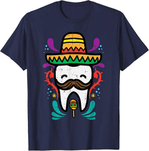 Mexican Tooth Funny Cinco De Mayo Dentist Dental Assistant T-Shirt - T-Shirt | Navy