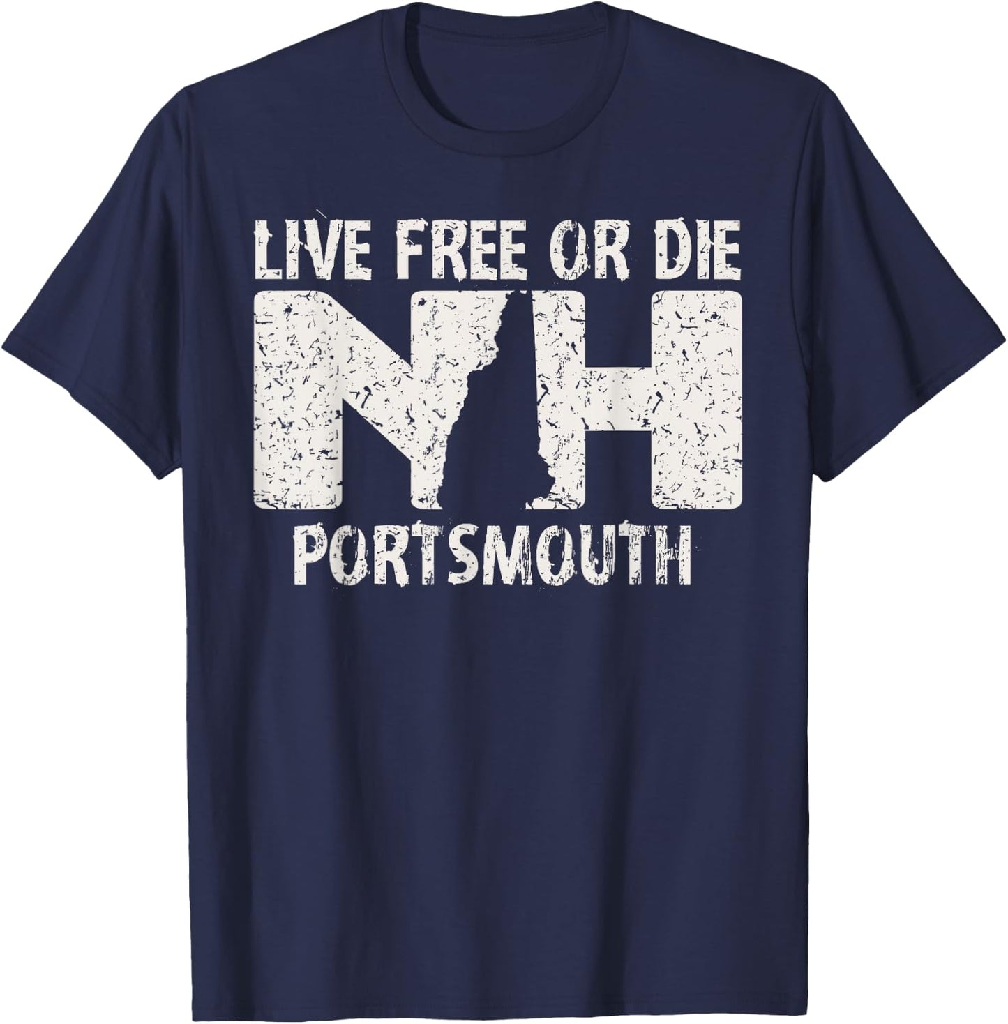 Portsmouth, NH Live Free or Die T-Shirt - T-Shirt | Navy